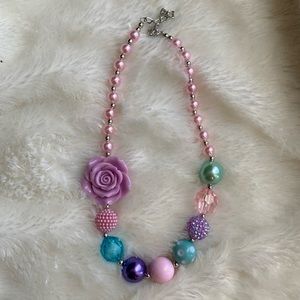 Little Girl’s Bubblegum Bead RoseNecklace